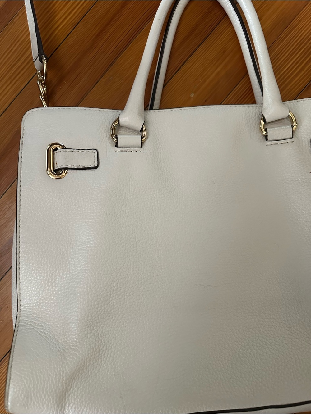 Michael Kors Cream Leather Tote - Shoulder Bag Gold Hardware - Picture 4 of 11